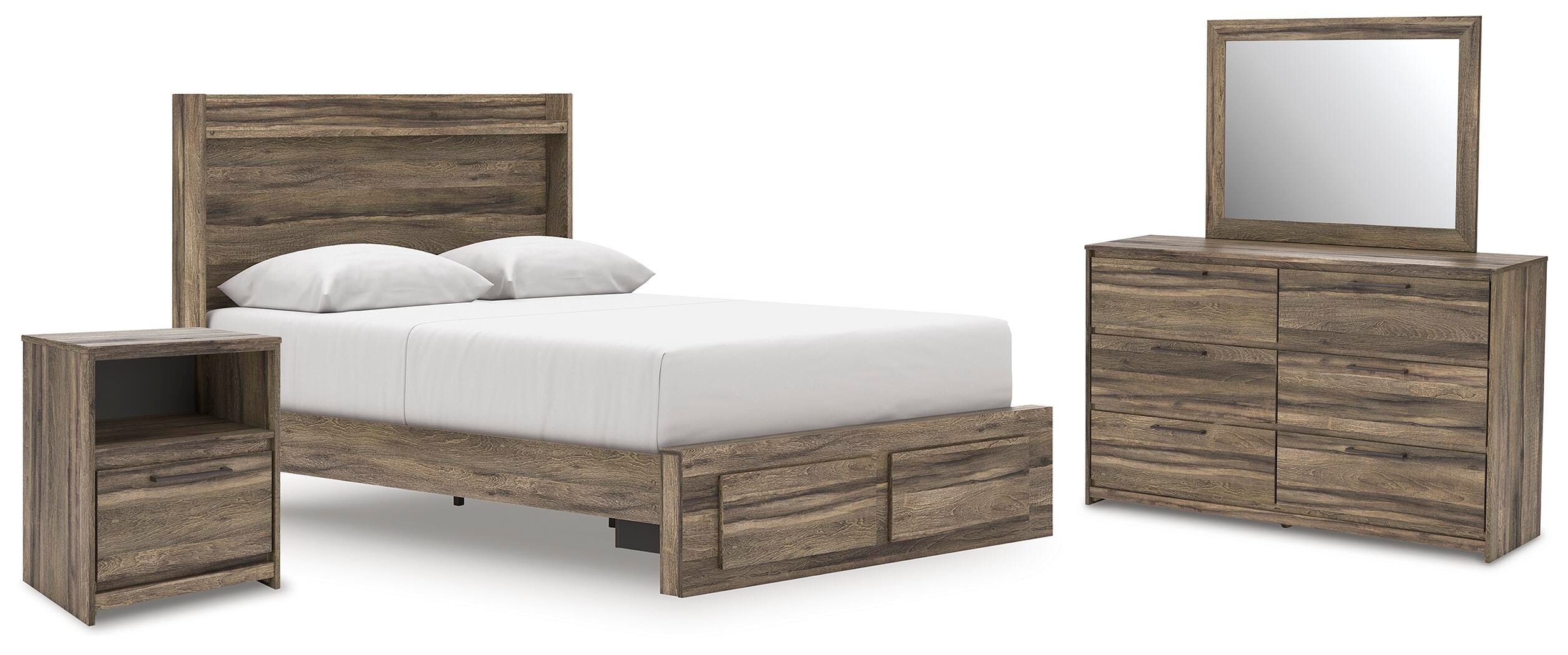 J&M Furniture - Ashley Furniture - Elbrim Queen Panel Storage Bed, Dresser, Mirror and Nightstand - Queen Panel Storage Bed, Dresser, Mirror and Nightstand - PCB2005B13