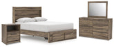 J&M Furniture - Ashley Furniture - Elbrim Queen Panel Storage Bed, Dresser, Mirror and Nightstand - Queen Panel Storage Bed, Dresser, Mirror and Nightstand - PCB2005B13