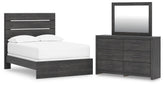 J&M Furniture - Ashley Furniture - Hollivern Full Panel Bed, Dresser and Mirror - Full Panel Bed, Dresser and Mirror - PCB2108B14