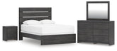 J&M Furniture - Ashley Furniture - Hollivern Queen Panel Bed, Dresser, Mirror and Nightstand - Queen Panel Bed, Dresser, Mirror and Nightstand - PCB2108B25