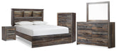 J&M Furniture - Ashley Furniture - Drystan Queen Bookcase Panel Bed, Dresser, Mirror Chest and Nightstand - Queen Bookcase Panel Bed, Dresser, Mirror Chest and Nightstand - B211B111