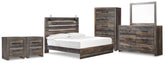 J&M Furniture - Ashley Furniture - Drystan King Panel Bed, Dresser, Mirror and 2 Nightstands - King Panel Bed, Dresser, Mirror and 2 Nightstands - B211B101