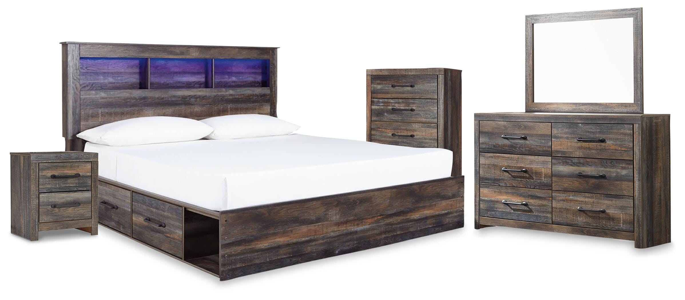 J&M Furniture - Ashley Furniture - Drystan King Storage Bed, Dresser, Mirror, Chest and Nightstand - King Storage Bed, Dresser, Mirror, Chest and Nightstand - B211B110