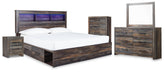 J&M Furniture - Ashley Furniture - Drystan King Storage Bed, Dresser, Mirror, Chest and Nightstand - King Storage Bed, Dresser, Mirror, Chest and Nightstand - B211B110