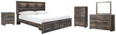J&M Furniture - Ashley Furniture - Drystan King Bookcase Storage Bed, Dresser, Mirror, Chest and Nightstand - King Bookcase Storage Bed, Dresser, Mirror, Chest and Nightstand - B211B22