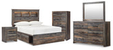 J&M Furniture - Ashley Furniture - Drystan Full Bookcase Bed, Dresser, Mirror, Chest and Nightstand - Full Bookcase Bed, Dresser, Mirror, Chest and Nightstand - B211B102