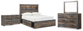 J&M Furniture - Ashley Furniture - Drystan Full Bookcase Storage Bed, Dresser, Mirror and 2 Nightstands - Full Bookcase Storage Bed, Dresser, Mirror and 2 Nightstands - B211B98