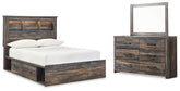 J&M Furniture - Ashley Furniture - Drystan Full Panel Bookcase Bed, with Storage, Dresser and Mirror - Full Panel Bookcase Bed, with Storage, Dresser and Mirror - B211B73