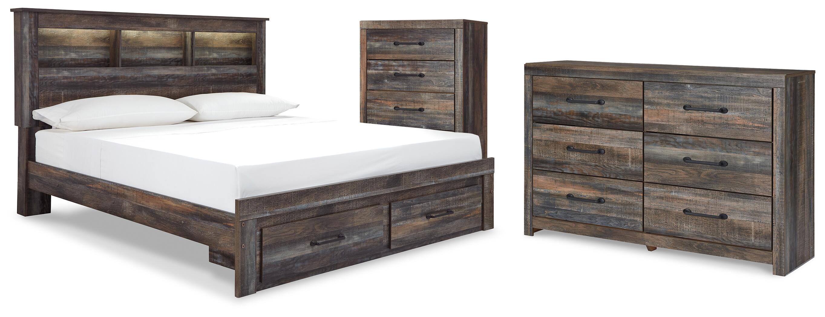 J&M Furniture - Ashley Furniture - Drystan King Bookcase Storage Bed, Dresser and Chest - King Bookcase Storage Bed, Dresser and Chest - B211B116