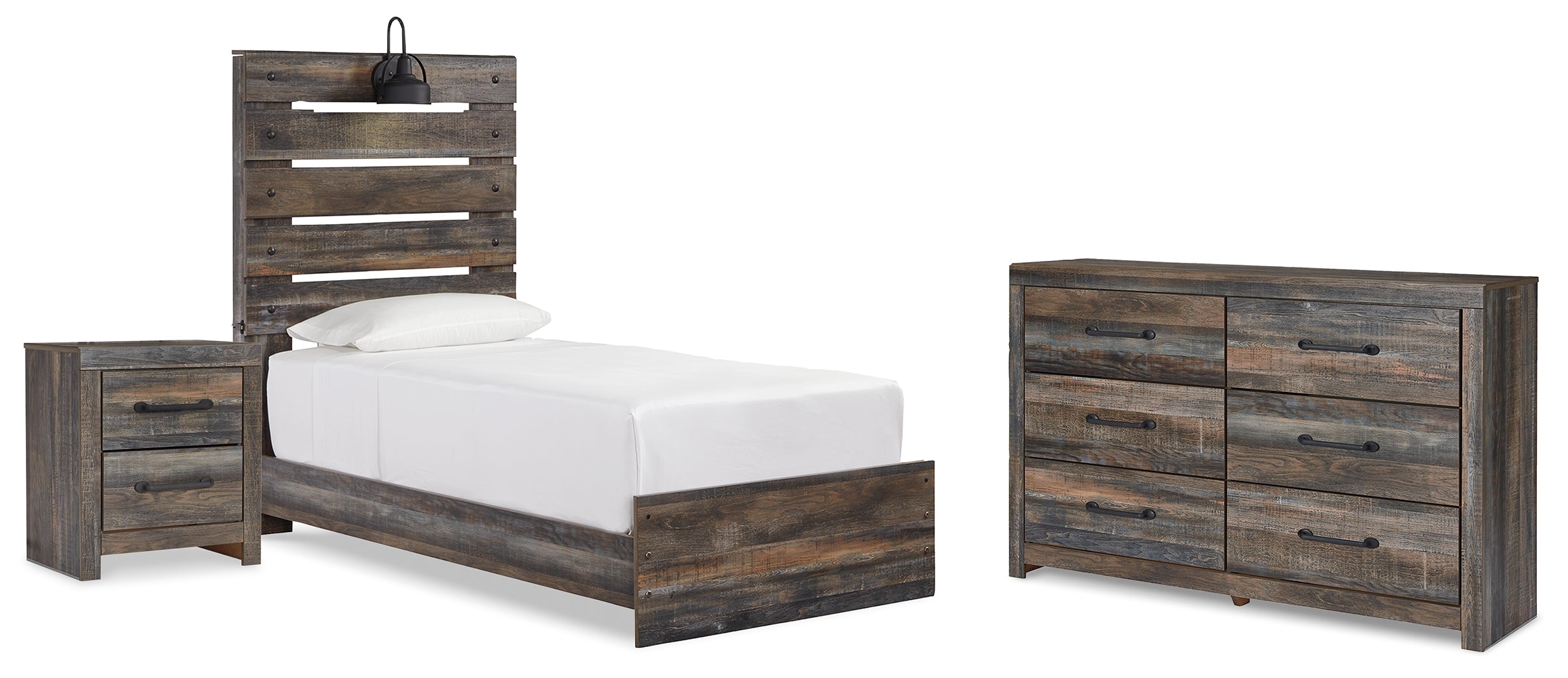 J&M Furniture - Ashley Furniture - Drystan Twin Panel Bed, Dresser and Nightstand - Twin Panel Bed, Dresser and Nightstand - B211B86