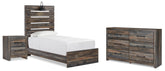 J&M Furniture - Ashley Furniture - Drystan Twin Panel Bed, Dresser and Nightstand - Twin Panel Bed, Dresser and Nightstand - B211B86