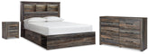 J&M Furniture - Ashley Furniture - Drystan Queen Bookcase Bed with Storage, Dresser and Nightstand - Queen Bookcase Bed with Storage, Dresser and Nightstand - B211B120