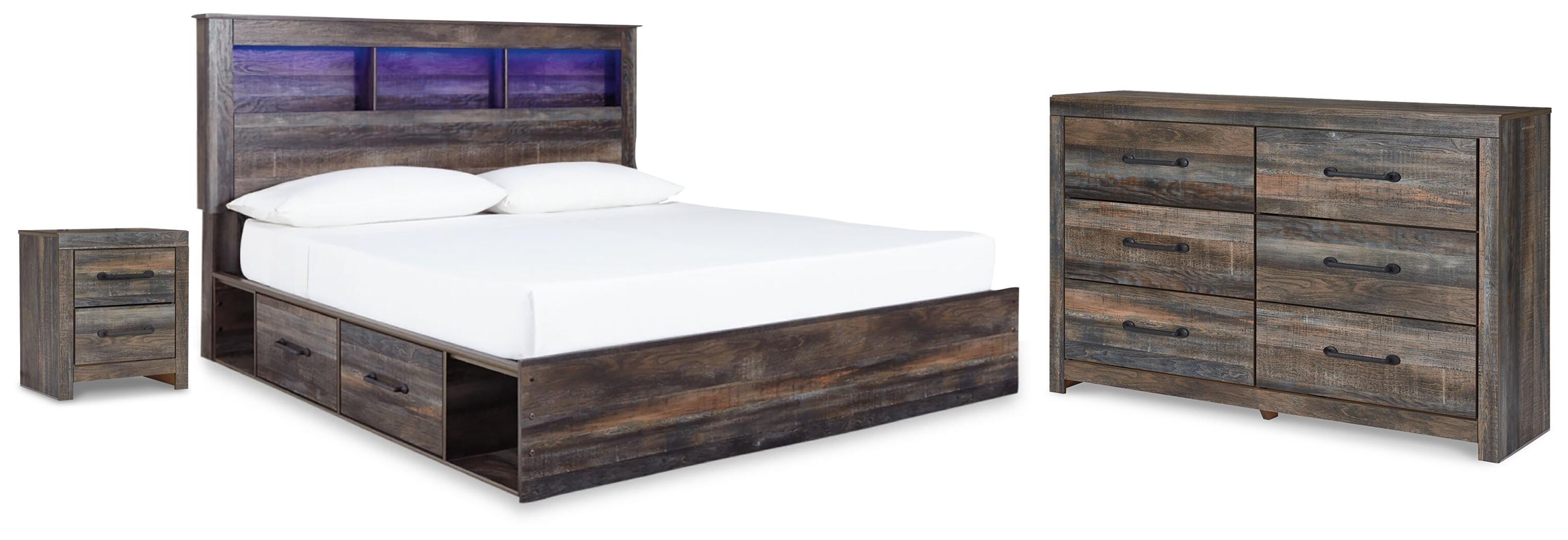 J&M Furniture - Ashley Furniture - Drystan King Bookcase Storage Bed, Dresser and Nightstand - King Bookcase Storage Bed, Dresser and Nightstand - B211B117