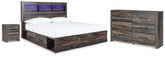 J&M Furniture - Ashley Furniture - Drystan King Bookcase Storage Bed, Dresser and Nightstand - King Bookcase Storage Bed, Dresser and Nightstand - B211B117