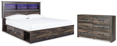 J&M Furniture - Ashley Furniture - Drystan King Bookcase Storage Bed and Dresser - King Bookcase Storage Bed and Dresser - B211B91