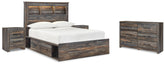 J&M Furniture - Ashley Furniture - Drystan Full Bookcase Bed with 2 sided Storage, Dresser and Nightstand - Full Bookcase Bed with 2 sided Storage, Dresser and Nightstand - B211B81