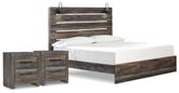 J&M Furniture - Ashley Furniture - Drystan King Panel Bed and 2 Nightstands - King Panel Bed and 2 Nightstands - B211B93