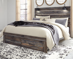J&M Furniture - Ashley Furniture - Drystan King Panel Bed with 2 Storage Drawers - King Panel Bed with 2 Storage Drawers - B211B55
