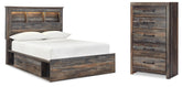 J&M Furniture - Ashley Furniture - Drystan Full Bookcase Storage Bed and Chest - Full Bookcase Storage Bed and Chest - B211B88