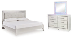 J&M Furniture - Ashley Furniture - Zyniden King Upholstered Panel Bed, Dresser and Mirror - King Upholstered Panel Bed, Dresser and Mirror - B2114B12