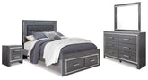J&M Furniture - Ashley Furniture - Lodanna Queen Panel Storage Bed with Mirrored Dresser and Nightstand - Queen Panel Storage Bed with Mirrored Dresser and Nightstand - B214B16