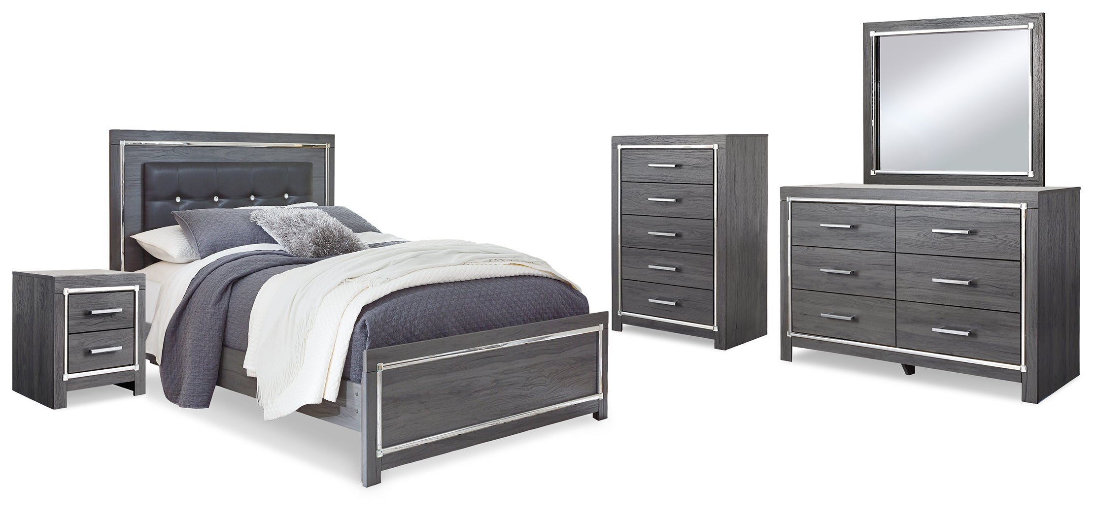 J&M Furniture - Ashley Furniture - Lodanna Queen Panel Bed, Dresser, Mirror, Chest and Nightstand - Queen Panel Bed, Dresser, Mirror, Chest and Nightstand - B214B39