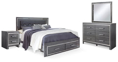 J&M Furniture - Ashley Furniture - Lodanna King Storage Bed, Dresser, Mirror and 2 Nightstands - King Storage Bed, Dresser, Mirror and 2 Nightstands - B214B35