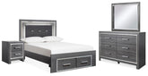 J&M Furniture - Ashley Furniture - Lodanna Full Storage Bed, Dresser, Mirror and 2 Nightstands - Full Storage Bed, Dresser, Mirror and 2 Nightstands - B214B54