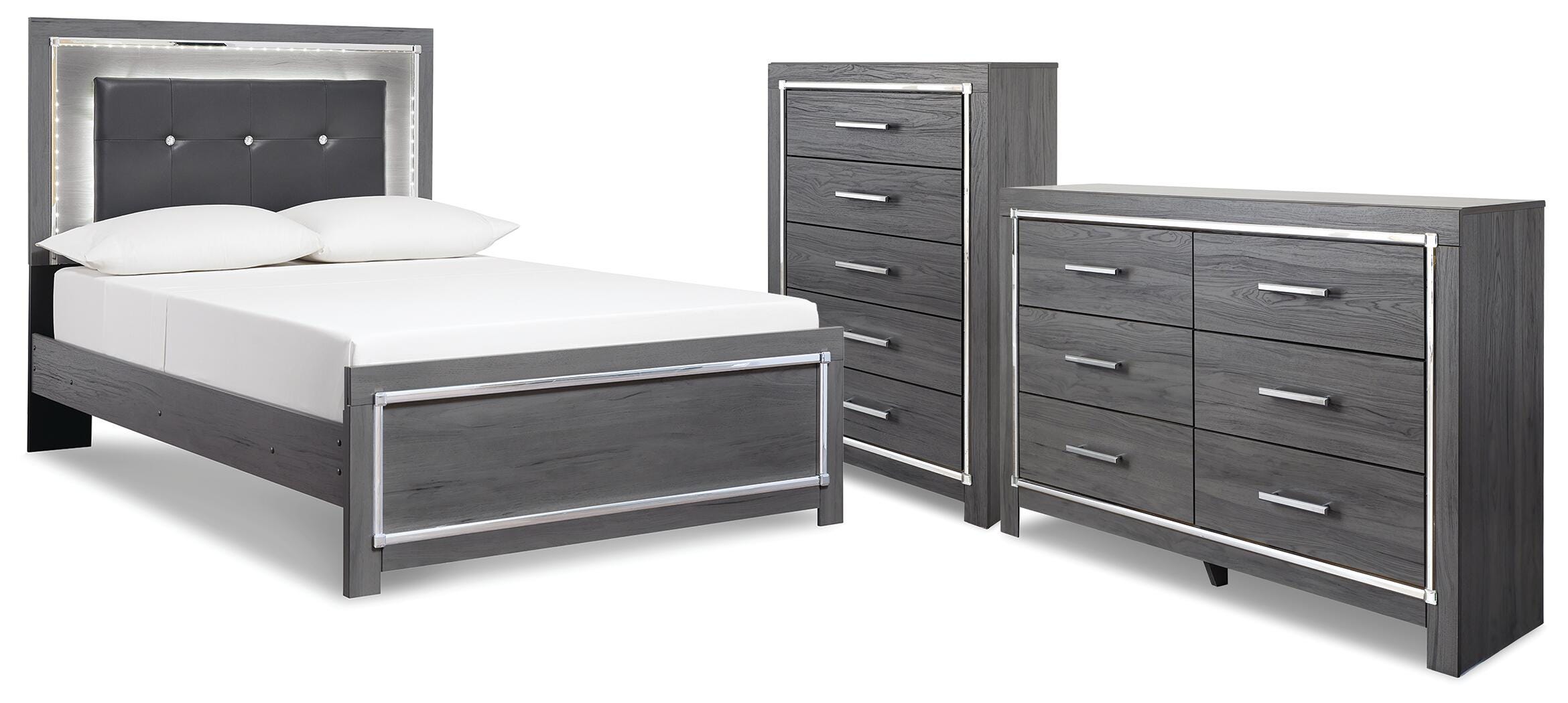 J&M Furniture - Ashley Furniture - Lodanna Full Panel Bed, Dresser and Chest - Full Panel Bed, Dresser and Chest - B214B52