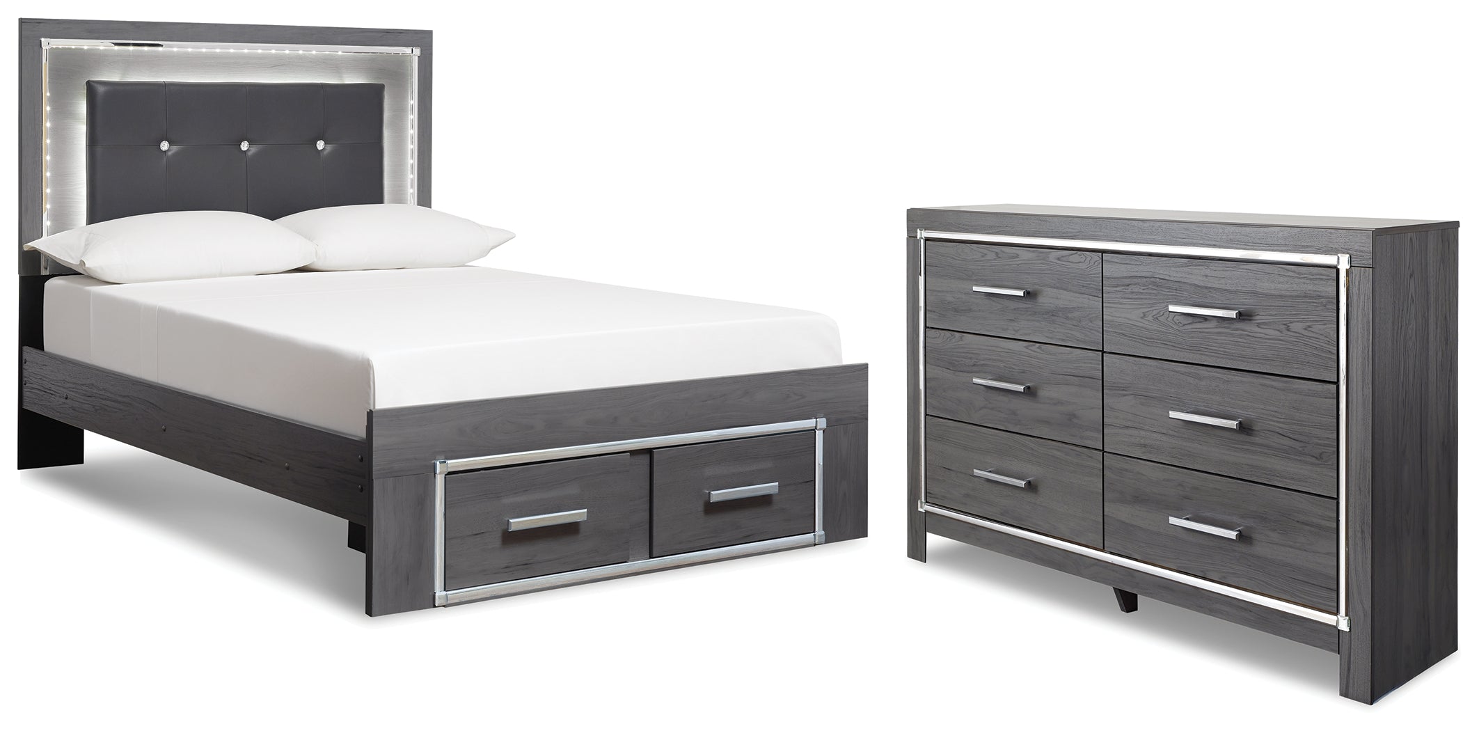 J&M Furniture - Ashley Furniture - Lodanna Full Panel Storage Bed and Dresser - Full Panel Storage Bed and Dresser - B214B48