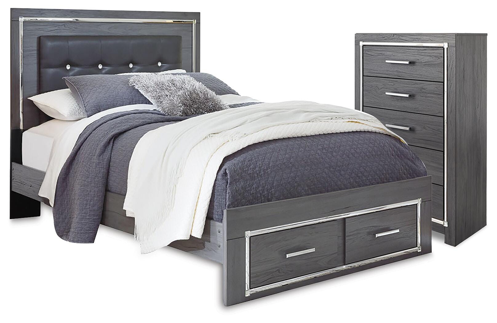 J&M Furniture - Ashley Furniture - Lodanna Queen Panel Storage Bed and Chest - Queen Panel Storage Bed and Chest - B214B55