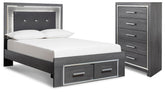J&M Furniture - Ashley Furniture - Lodanna Full Upholstered Panel Storage Bed and Chest - Full Upholstered Panel Storage Bed and Chest - B214B62