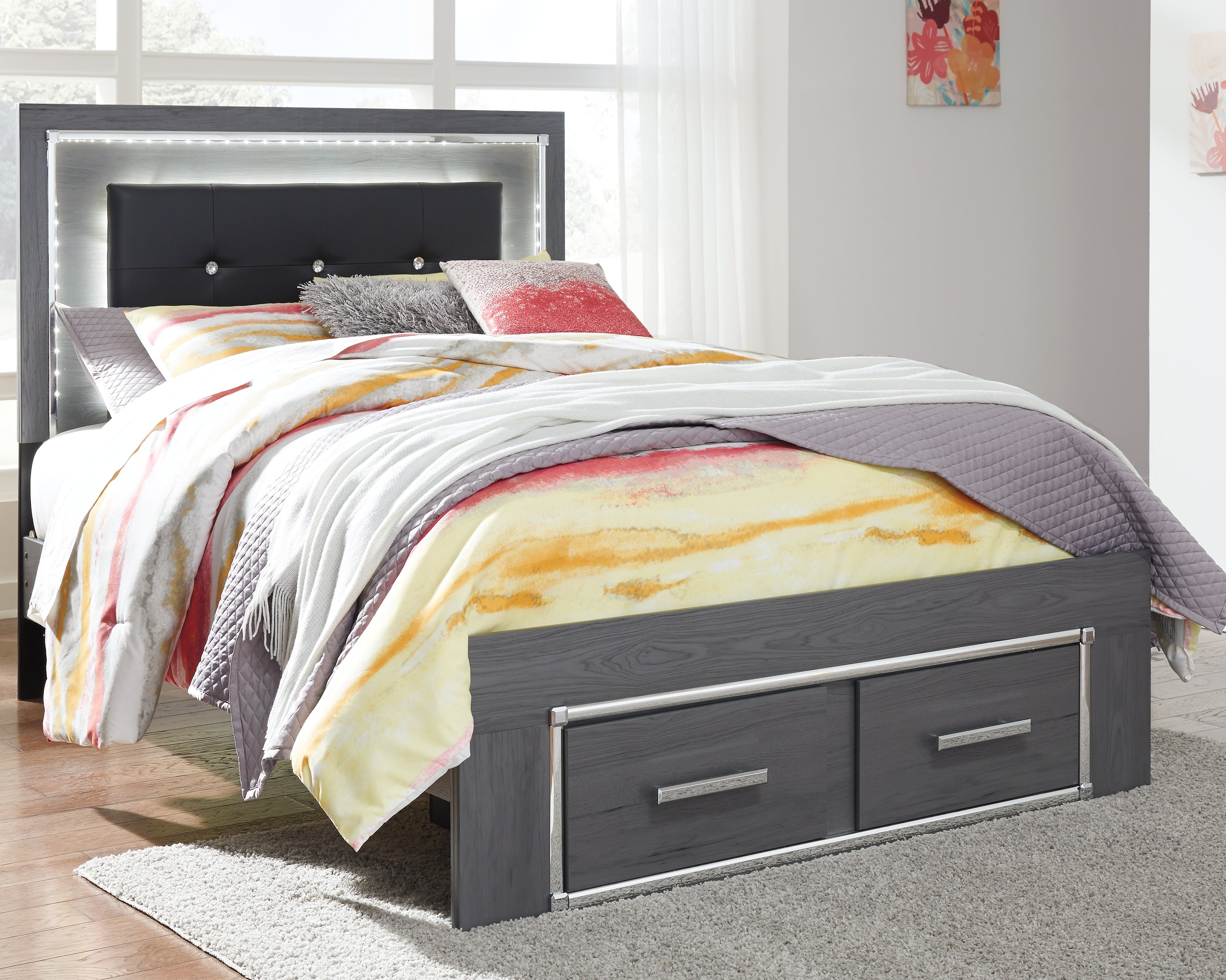J&M Furniture - Ashley Furniture - Lodanna Full Panel Bed with 2 Storage Drawers - Full Panel Bed with 2 Storage Drawers - B214B5