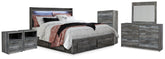 J&M Furniture - Ashley Furniture - Baystorm King Storage Bed, Dresser, Mirror, Chest and 2 Nightstands - King Storage Bed, Dresser, Mirror, Chest and 2 Nightstands - B221B86