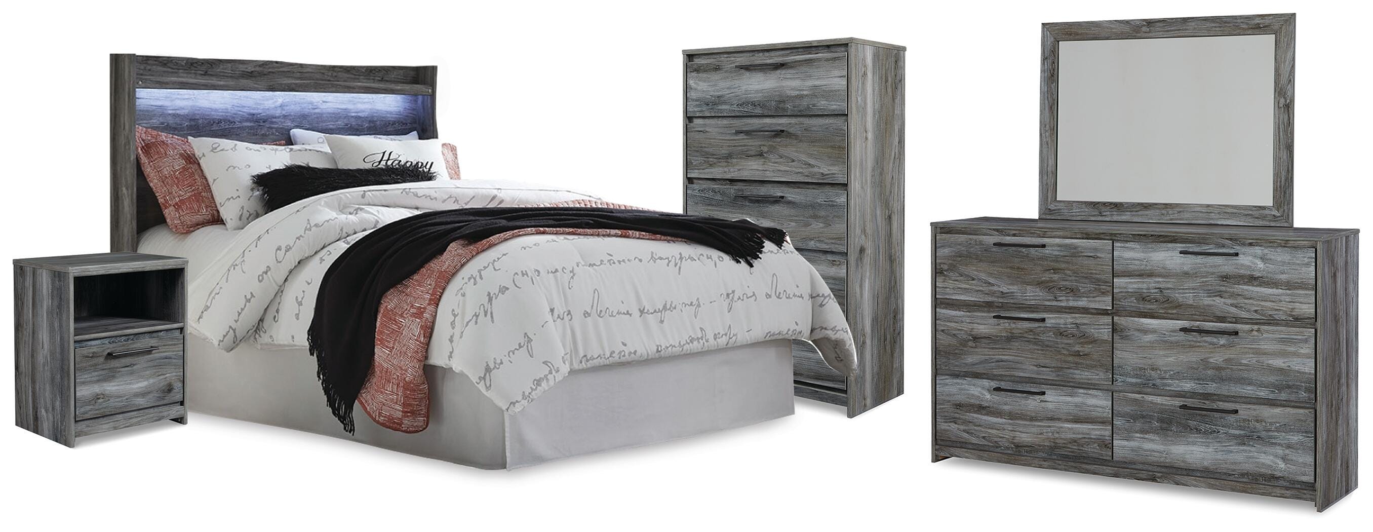 J&M Furniture - Ashley Furniture - Baystorm Queen Panel Headboard, Dresser, Mirror, Chest and Nightstand - Queen Panel Headboard, Dresser, Mirror, Chest and Nightstand - B221B78
