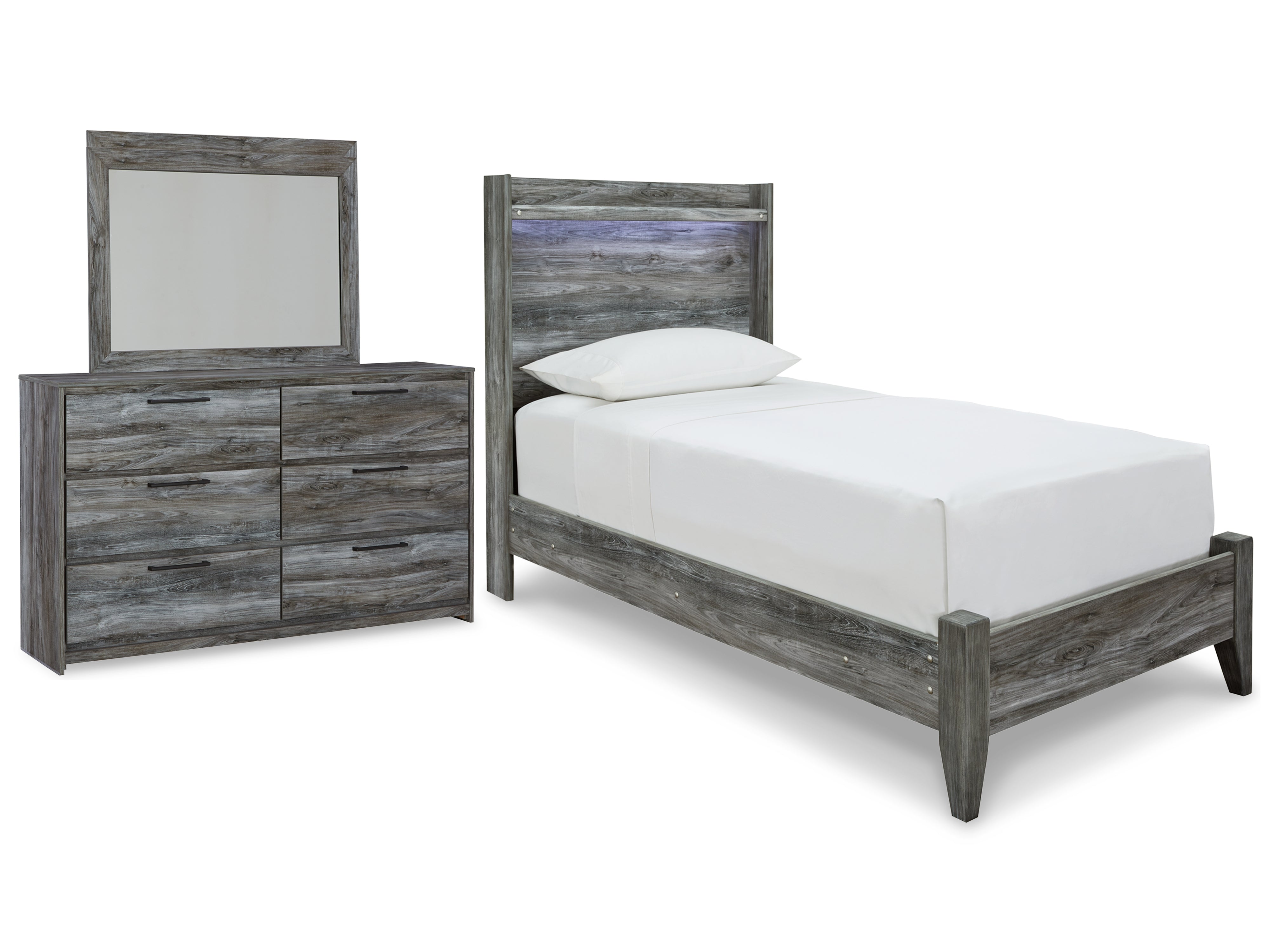 J&M Furniture - Ashley Furniture - Baystorm Twin Panel Bed, Dresser and Mirror - Twin Panel Bed, Dresser and Mirror - B221B68