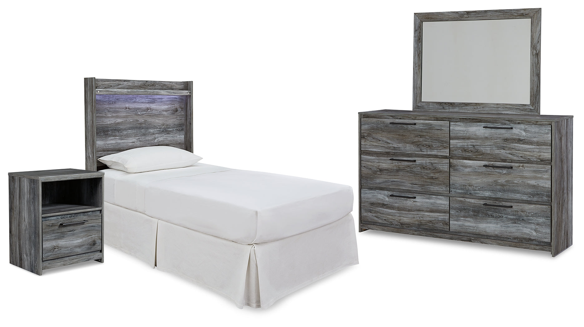 J&M Furniture - Ashley Furniture - Baystorm Twin Panel Bed Headboard, Dresser, Mirror and Nightstand - Twin Panel Bed Headboard, Dresser, Mirror and Nightstand - B221B40