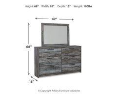 Baystorm Full Storage Bed, Dresser, Mirror and Nightstand