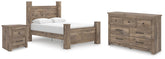 J&M Furniture - Ashley Furniture - Rusticott Queen Poster Bed, Dresser and Nightstand - Queen Poster Bed, Dresser and Nightstand - PCB2260B8