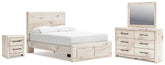 J&M Furniture - Ashley Furniture - Lawroy Full Panel Storage Bed, Dresser, Mirror and Nightstand - Full Panel Storage Bed, Dresser, Mirror and Nightstand - B2310B54
