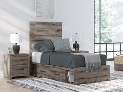 J&M Furniture - Ashley Furniture - Graystorm Twin Panel Storage Bed - Twin Panel Storage Bed - PCB2405B18