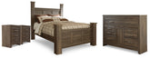 J&M Furniture - Ashley Furniture - Juararo Queen Poster Bed, Dresser and 2 Nightstands - Queen Poster Bed, Dresser and 2 Nightstands - B251B48