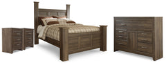 J&M Furniture - Ashley Furniture - Juararo Queen Poster Bed, Dresser and 2 Nightstands - Queen Poster Bed, Dresser and 2 Nightstands - B251B48
