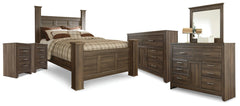 J&M Furniture - Ashley Furniture - Juararo Queen Poster Bed, 2 Dressers, Mirror and 2 Nightstands - Queen Poster Bed, 2 Dressers, Mirror and 2 Nightstands - B251B41