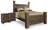 J&M Furniture - Ashley Furniture - Juararo Queen Poster Bed and 2 Nightstands - Queen Poster Bed and 2 Nightstands - B251B38