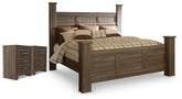 J&M Furniture - Ashley Furniture - Juararo King Poster Bed and 2 Nightstands - King Poster Bed and 2 Nightstands - B251B53