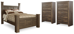 J&M Furniture - Ashley Furniture - Juararo Queen Poster Bed and 2 Chests - Queen Poster Bed and 2 Chests - B251B29
