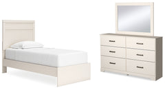 J&M Furniture - Ashley Furniture - Stelsie Twin Panel Bed, Dresser and Mirror - Twin Panel Bed, Dresser and Mirror - B2588B13