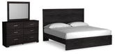 J&M Furniture - Ashley Furniture - Belachime King Panel Bed, Dresser and Mirror - King Panel Bed, Dresser and Mirror - B2589B13