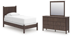 J&M Furniture - Ashley Furniture - Pamytta Twin Panel Bed, Dresser and Mirror - Twin Panel Bed, Dresser and Mirror - PCB2614B15